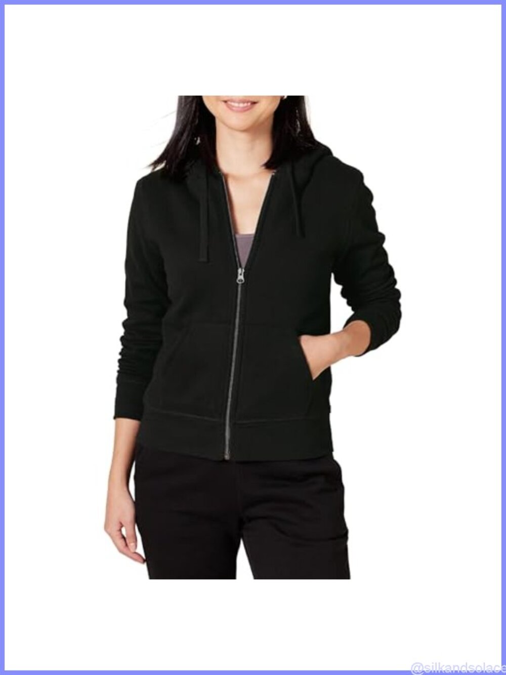 Sherpa Lined Fleece Full Zip Hooded Jacket Drawstring